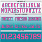 Custom White Pink-Teal Authentic Fade Fashion Football Jersey