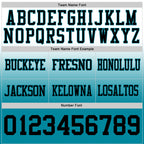 Custom White Black-Teal Authentic Fade Fashion Football Jersey