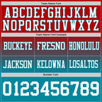 Custom Red White-Teal Authentic Fade Fashion Football Jersey
