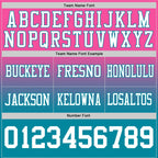 Custom Pink White-Teal Authentic Fade Fashion Football Jersey
