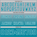 Custom Gray Teal-White Authentic Fade Fashion Football Jersey