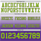 Custom White Neon Green-Purple Authentic Fade Fashion Football Jersey