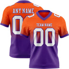 Custom Orange White-Purple Authentic Fade Fashion Football Jersey