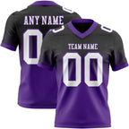 Custom Black White-Purple Authentic Fade Fashion Football Jersey