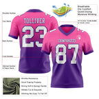 Custom Pink White-Purple Authentic Fade Fashion Football Jersey
