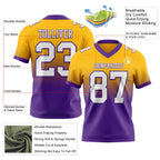 Custom Gold White-Purple Authentic Fade Fashion Football Jersey