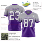Custom Gray White-Purple Authentic Fade Fashion Football Jersey