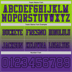 Custom Neon Green Purple-Black Authentic Fade Fashion Football Jersey