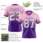 Custom Light Pink White-Purple Authentic Fade Fashion Football Jersey