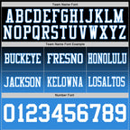 Custom Black White-Powder Blue Authentic Fade Fashion Football Jersey