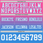 Custom Pink White-Powder Blue Authentic Fade Fashion Football Jersey