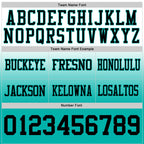 Custom White Black-Aqua Authentic Fade Fashion Football Jersey