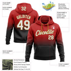 Custom Stitched Red White Black-Old Gold Fade Fashion Sports Pullover Sweatshirt Hoodie
