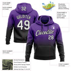 Custom Stitched Purple White-Black Fade Fashion Sports Pullover Sweatshirt Hoodie