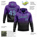 Custom Stitched Purple Light Blue-Black Fade Fashion Sports Pullover Sweatshirt Hoodie