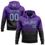 Custom Stitched Purple Light Blue-Black Fade Fashion Sports Pullover Sweatshirt Hoodie