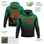 Custom Stitched Kelly Green Orange-Black Fade Fashion Sports Pullover Sweatshirt Hoodie