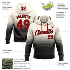 Custom Stitched Cream Red-Black Fade Fashion Sports Pullover Sweatshirt Hoodie