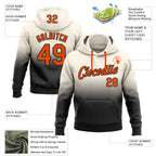 Custom Stitched Cream Orange-Black Fade Fashion Sports Pullover Sweatshirt Hoodie