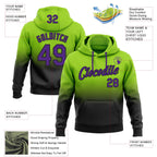 Custom Stitched Neon Green Purple-Black Fade Fashion Sports Pullover Sweatshirt Hoodie