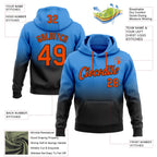 Custom Stitched Powder Blue Orange-Black Fade Fashion Sports Pullover Sweatshirt Hoodie