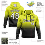 Custom Stitched Neon Yellow White-Black Fade Fashion Sports Pullover Sweatshirt Hoodie