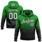 Custom Stitched Grass Green White-Black Fade Fashion Sports Pullover Sweatshirt Hoodie