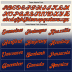 Custom Stitched Cream Orange-Navy Fade Fashion Sports Pullover Sweatshirt Hoodie