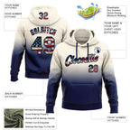 Custom Stitched Cream Vintage USA Flag-Navy Fade Fashion Sports Pullover Sweatshirt Hoodie