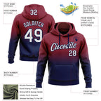 Custom Stitched Crimson White-Navy Fade Fashion Sports Pullover Sweatshirt Hoodie