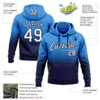 Custom Stitched Powder Blue White-Navy Fade Fashion Sports Pullover Sweatshirt Hoodie