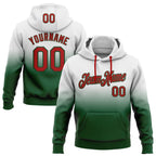 Custom Stitched White Red-Green Fade Fashion Sports Pullover Sweatshirt Hoodie