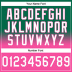 Custom Stitched Kelly Green White-Pink Fade Fashion Sports Pullover Sweatshirt Hoodie