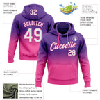 Custom Stitched Purple White-Pink Fade Fashion Sports Pullover Sweatshirt Hoodie