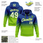 Custom Stitched Royal White-Neon Green Fade Fashion Sports Pullover Sweatshirt Hoodie