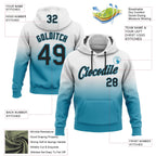 Custom Stitched White Black-Panther Blue Fade Fashion Sports Pullover Sweatshirt Hoodie