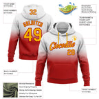 Custom Stitched White Gold-Red Fade Fashion Sports Pullover Sweatshirt Hoodie