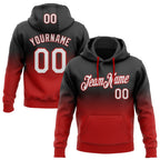 Custom Stitched Black White-Red Fade Fashion Sports Pullover Sweatshirt Hoodie