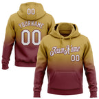 Custom Stitched Old Gold White-Burgundy Fade Fashion Sports Pullover Sweatshirt Hoodie