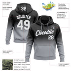 Custom Stitched Black White-Gray Fade Fashion Sports Pullover Sweatshirt Hoodie