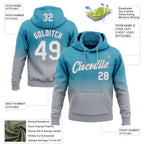 Custom Stitched Panther Blue White-Gray Fade Fashion Sports Pullover Sweatshirt Hoodie