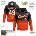 Custom Stitched Black White-Orange Fade Fashion Sports Pullover Sweatshirt Hoodie