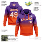 Custom Stitched Purple White-Orange Fade Fashion Sports Pullover Sweatshirt Hoodie