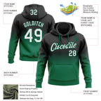 Custom Stitched Black White-Kelly Green Fade Fashion Sports Pullover Sweatshirt Hoodie