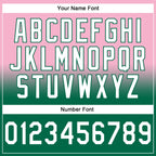 Custom Stitched Light Pink White-Kelly Green Fade Fashion Sports Pullover Sweatshirt Hoodie