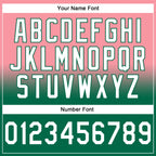 Custom Stitched Medium Pink White-Kelly Green Fade Fashion Sports Pullover Sweatshirt Hoodie