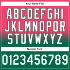 Custom Stitched Neon Pink White-Kelly Green Fade Fashion Sports Pullover Sweatshirt Hoodie