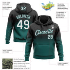 Custom Stitched Black White-Midnight Green Fade Fashion Sports Pullover Sweatshirt Hoodie