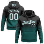 Custom Stitched Black White-Midnight Green Fade Fashion Sports Pullover Sweatshirt Hoodie