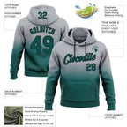 Custom Stitched Gray Midnight Green-Black Fade Fashion Sports Pullover Sweatshirt Hoodie